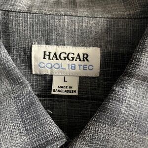 Haggar Cool 18 Tec Black and Gray Shirt